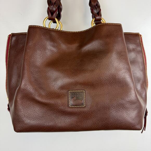 Dooney & Bourke Florentine Large Zip Tote Bag Brown Leather $588 - Picture 2 of 13